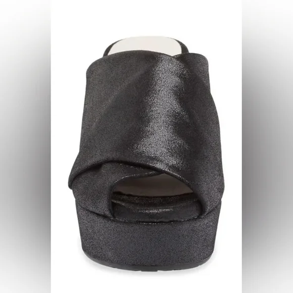 CHOCOLAT BLU CrissCross Platform Sandal Slide Black Shimmer NWOT Unworn 10 - Picture 5 of 14